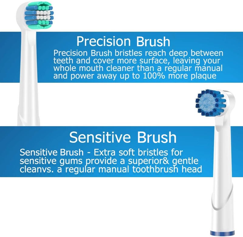 KHBD Replacement Heads Compatible with Oral B Braun Toothbrushes Electric- 16 Pack Professional Precision & Sensitive Brush Heads Refill for Oral B 7000/Pro 1000/9600/ 5000/3000/8000 - Image 4